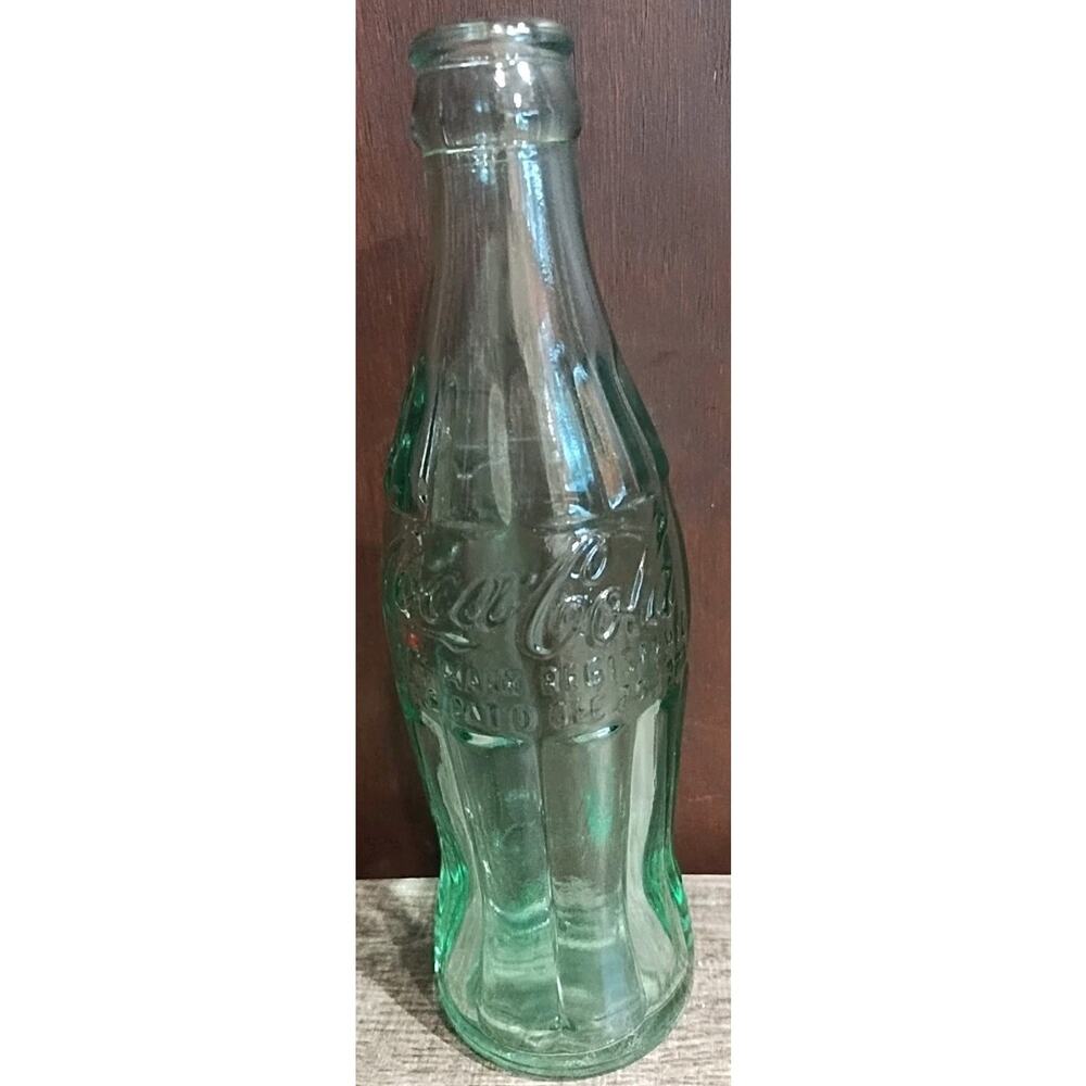 Vintage Embossed Coca Cola 6 Oz Coke Bottle Green glass Jackson Ms. Mississippi